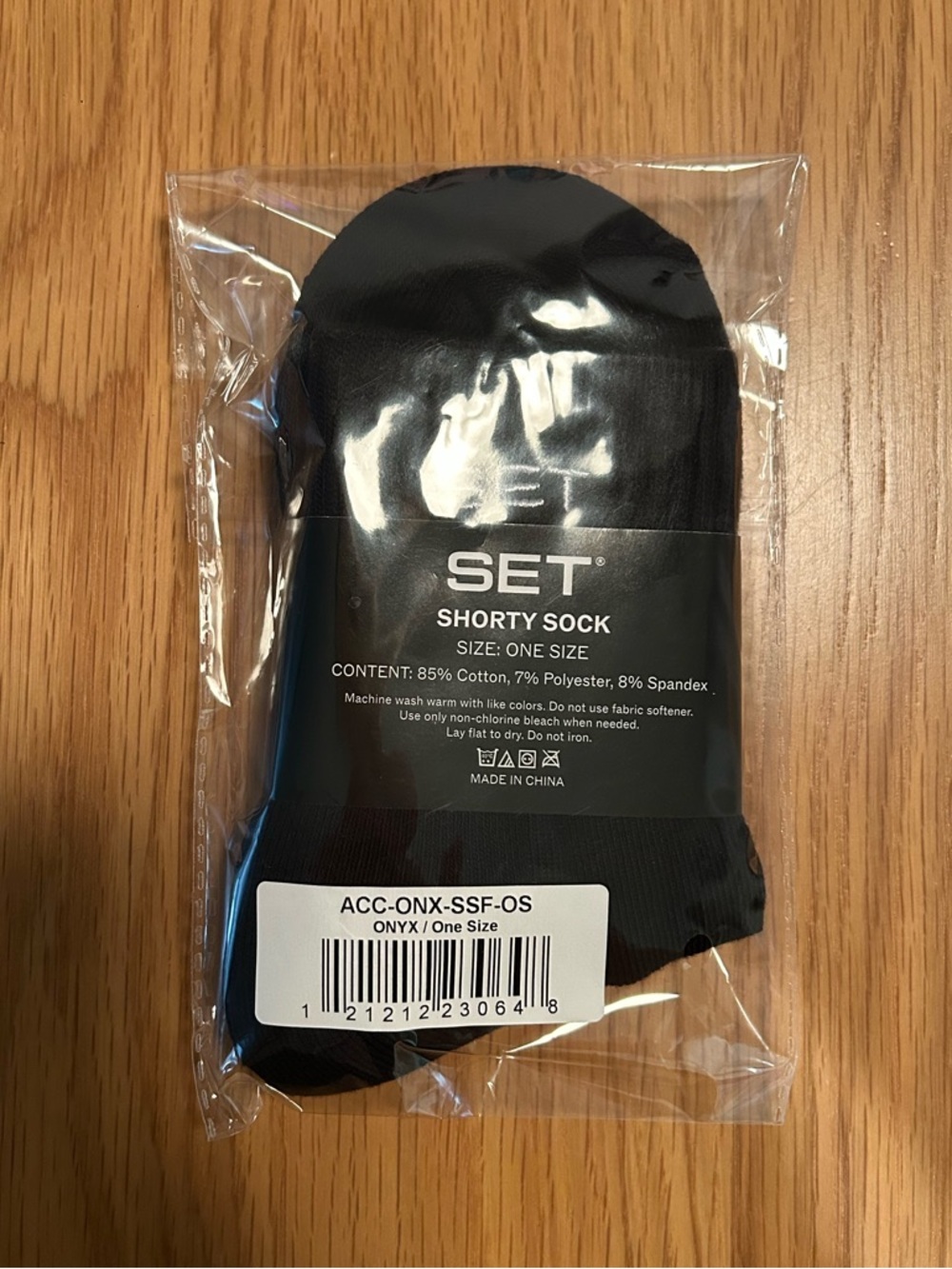 SET Active SET Shorty Socks Onyx/White - One Size NWT